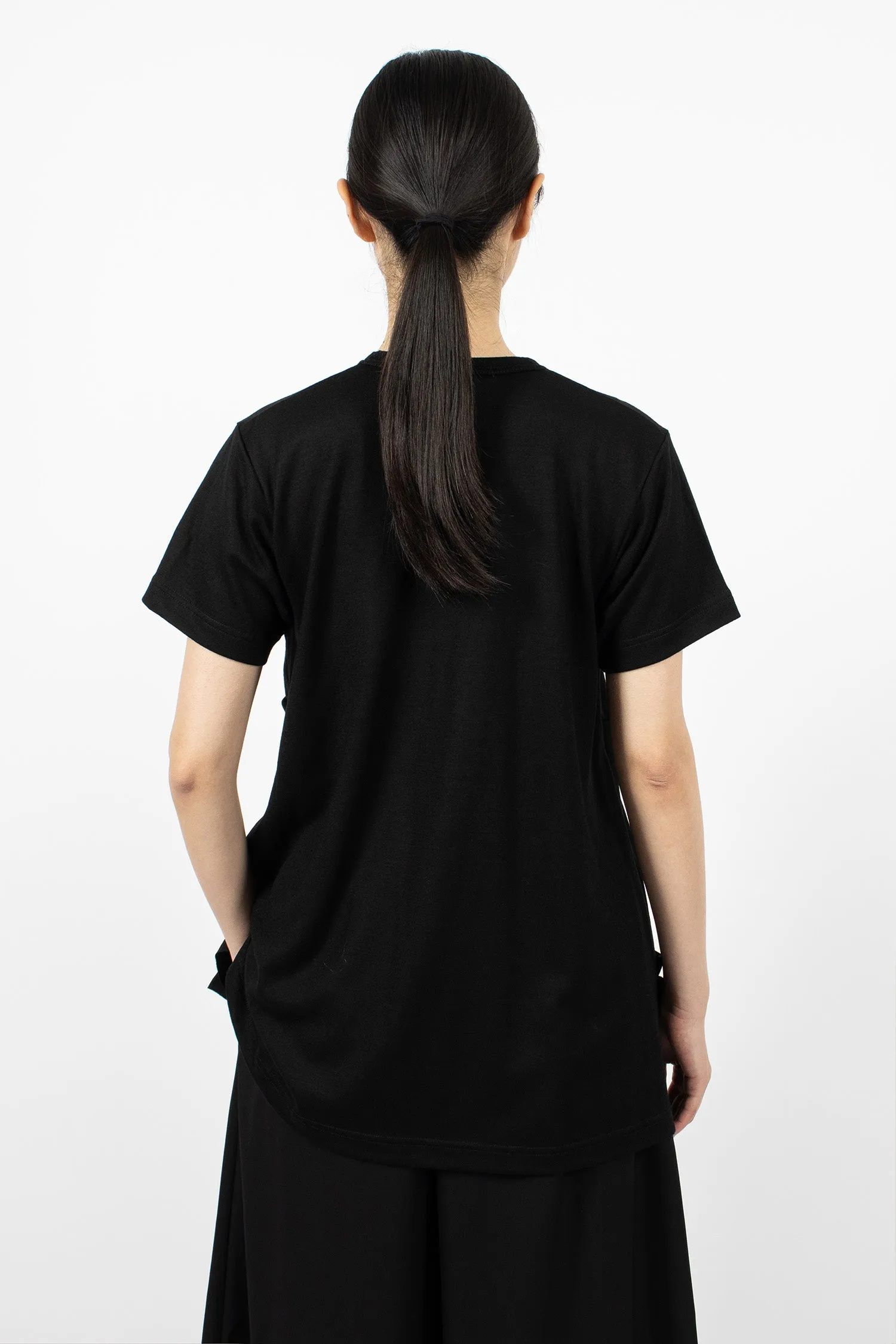 Peplum Panel T-Shirt Black