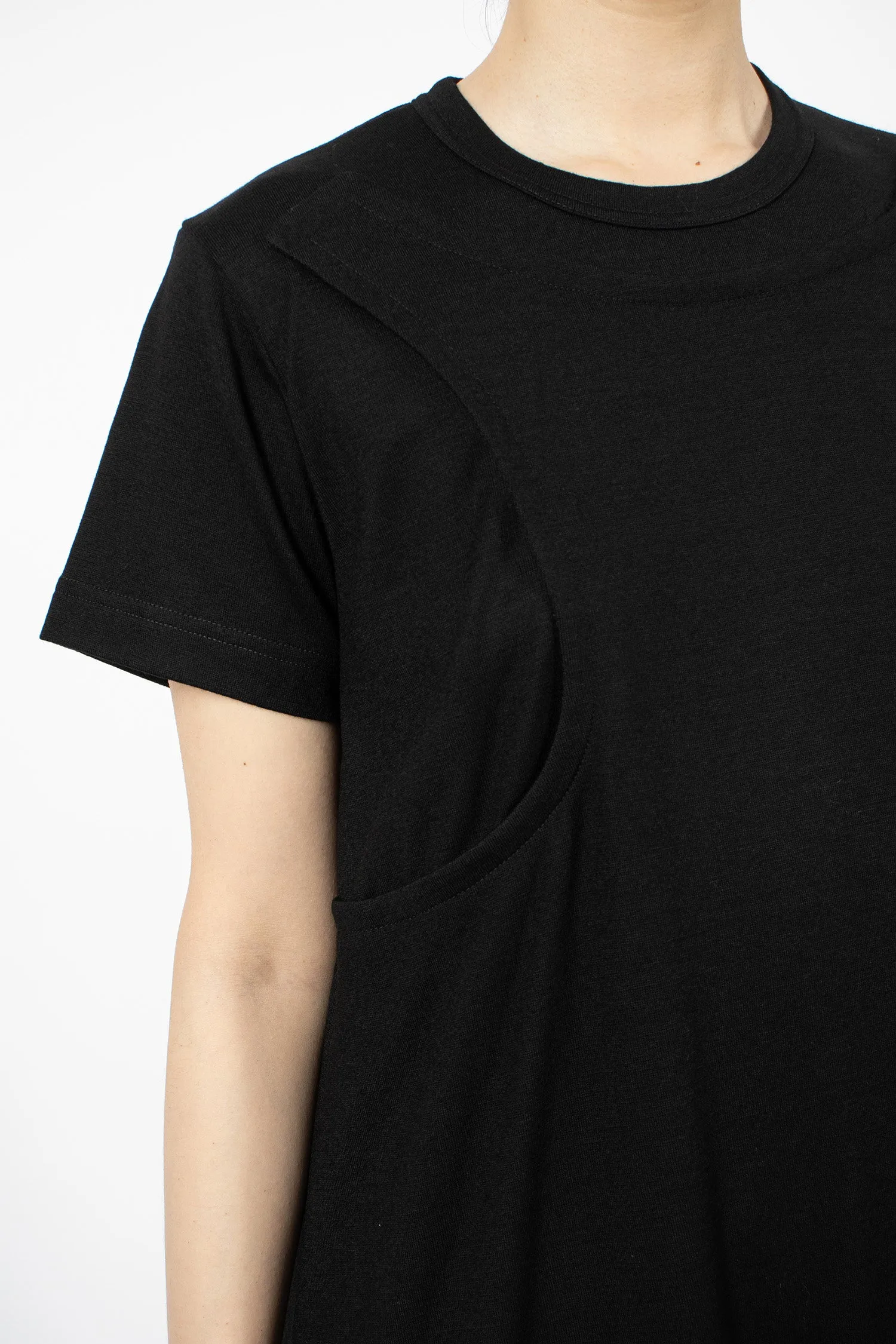 Peplum Panel T-Shirt Black