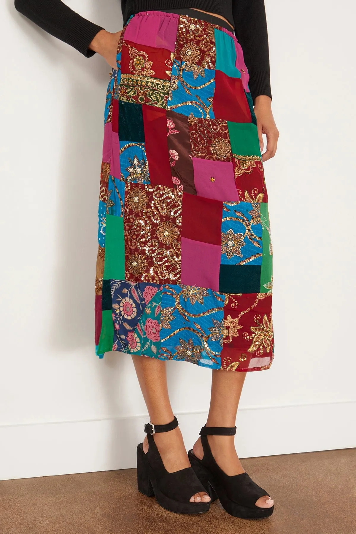 Phoebe Patchwork Skirt in Multi