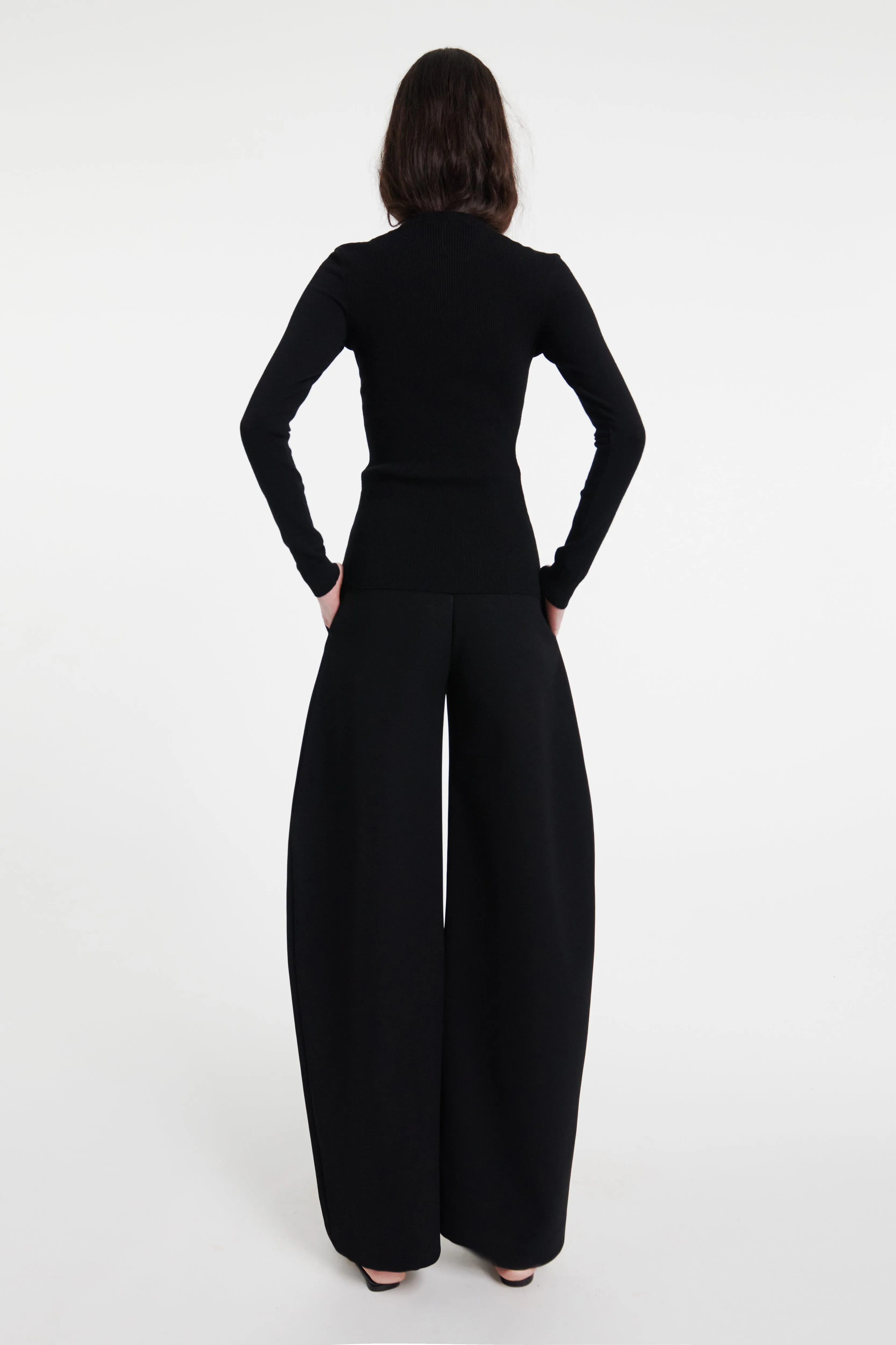 Rounded Tailored Trousers Black