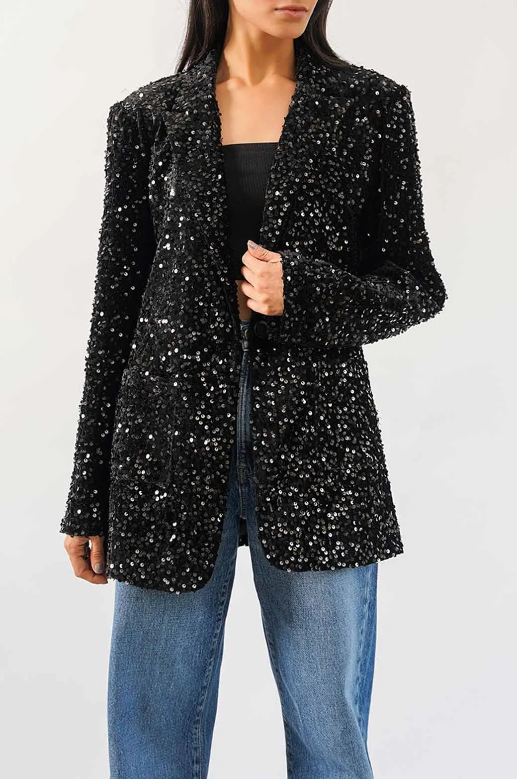 SEQUINNED EVENING BLAZER