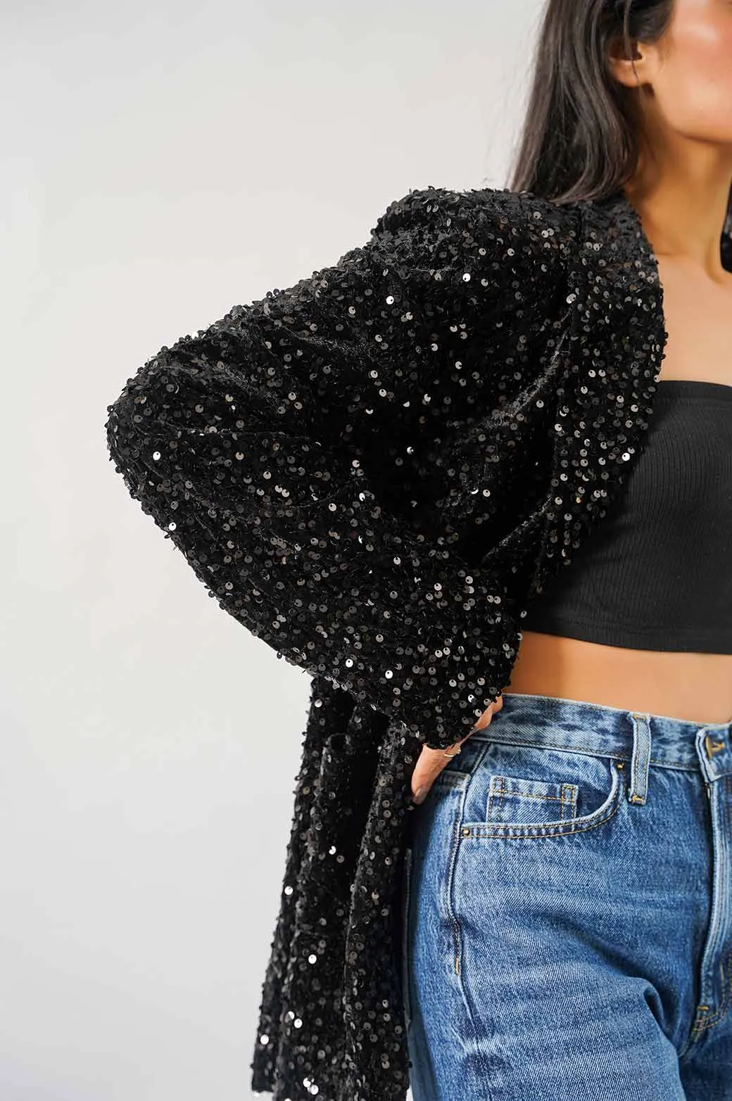 SEQUINNED EVENING BLAZER