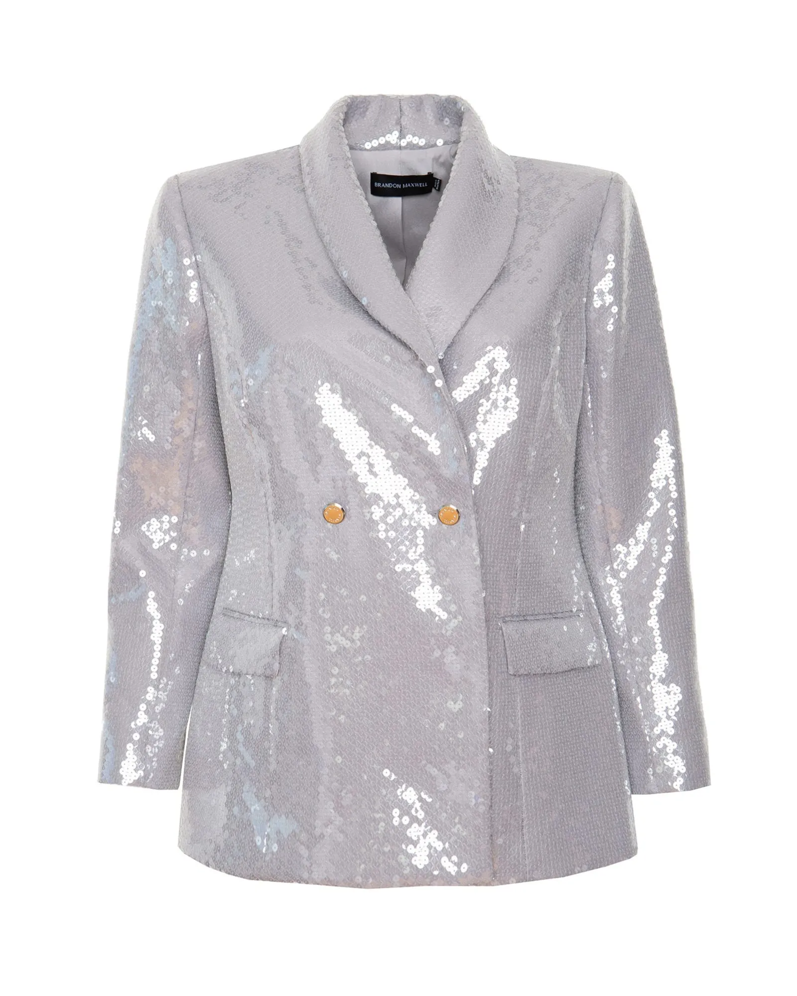 Shawl Lapel Pailette Double-Breasted Jacket | Grey