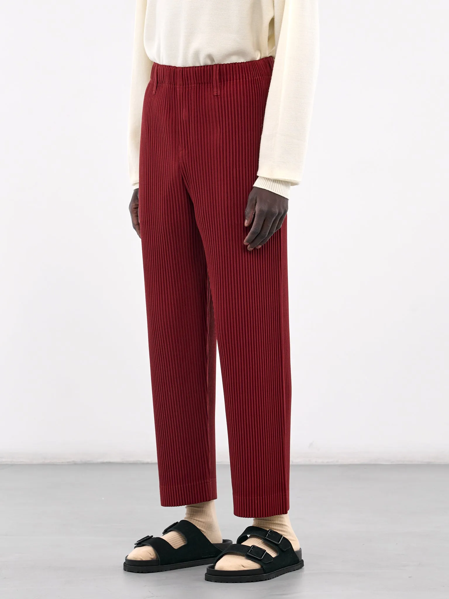 Tailored Pleats Trousers (HP48JF158-25-CRIMSON-RED)