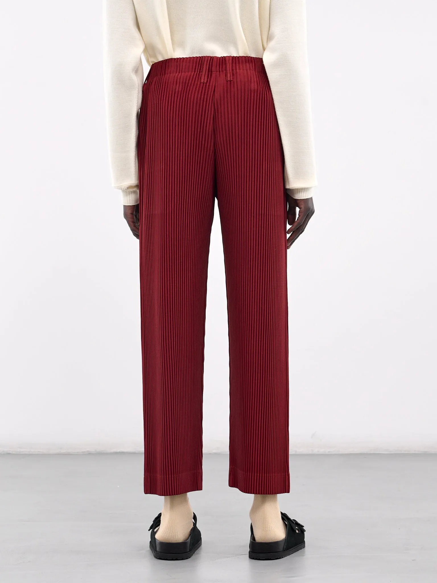 Tailored Pleats Trousers (HP48JF158-25-CRIMSON-RED)