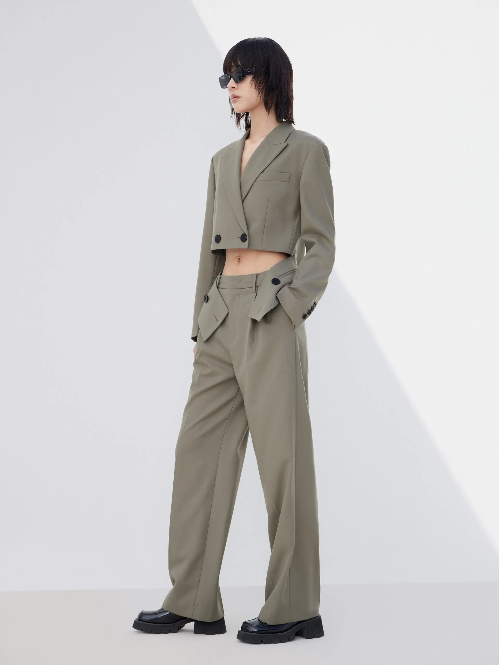 Tailored Straight Suit Pants