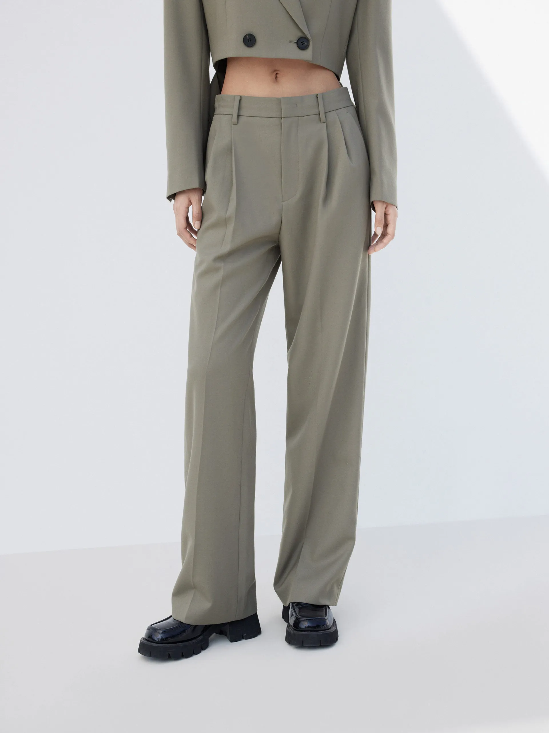 Tailored Straight Suit Pants