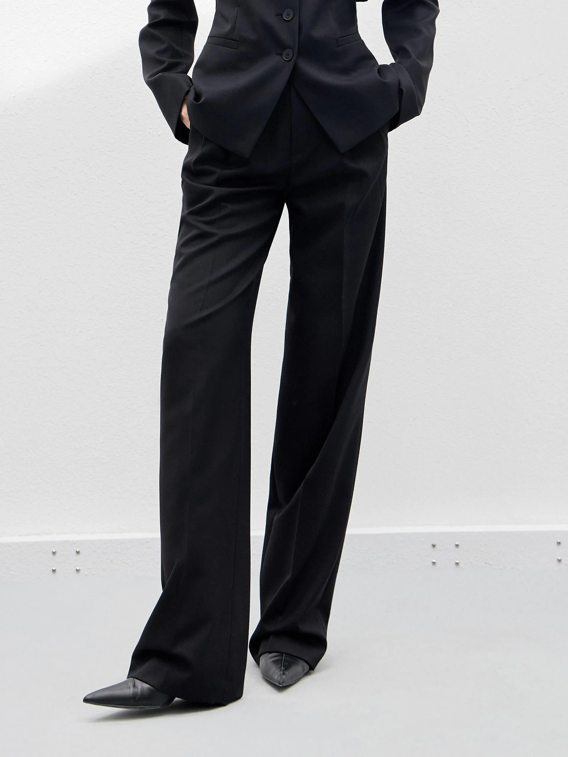 Tailored Straight Suit Pants