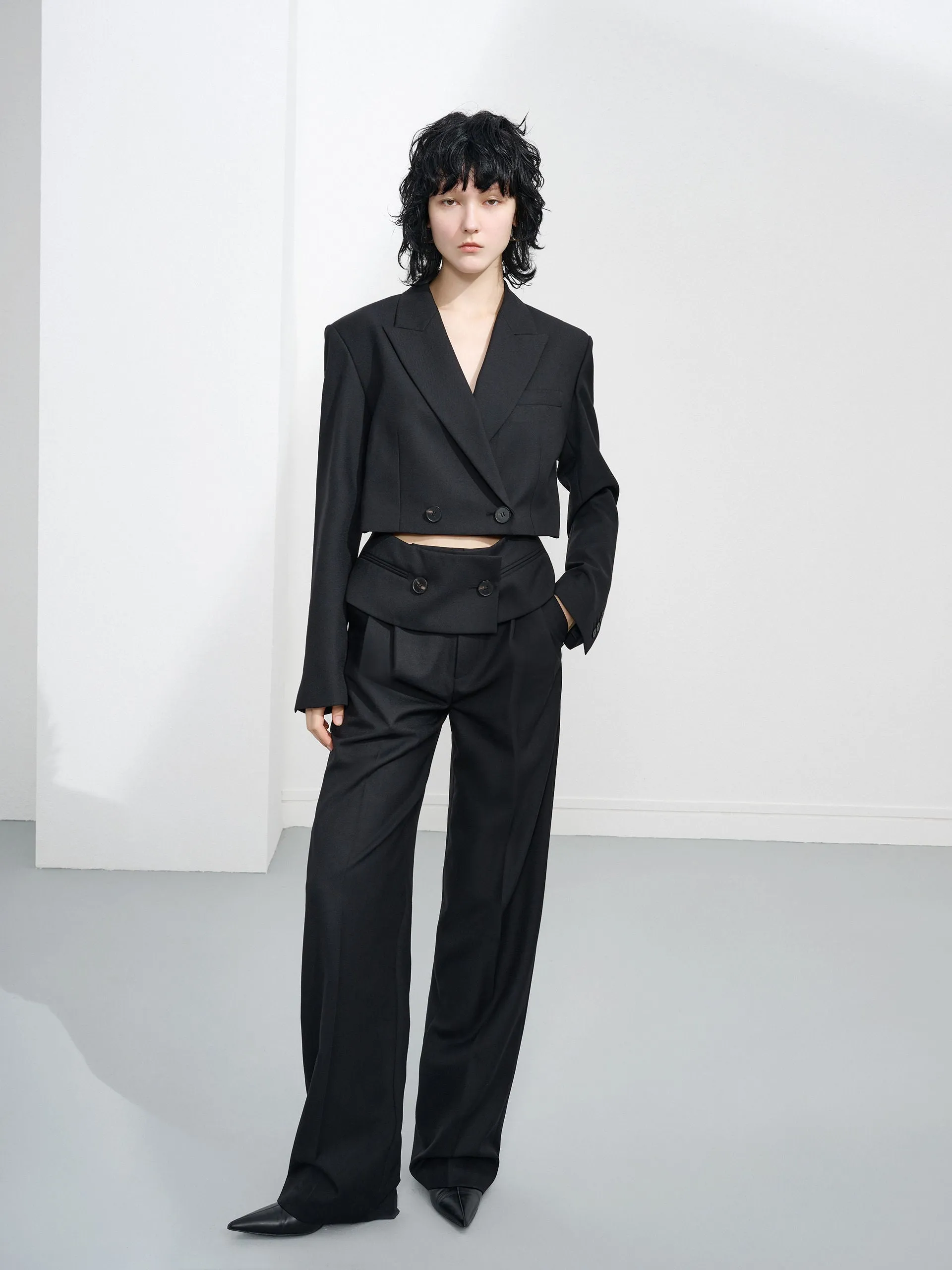 Tailored Straight Suit Pants