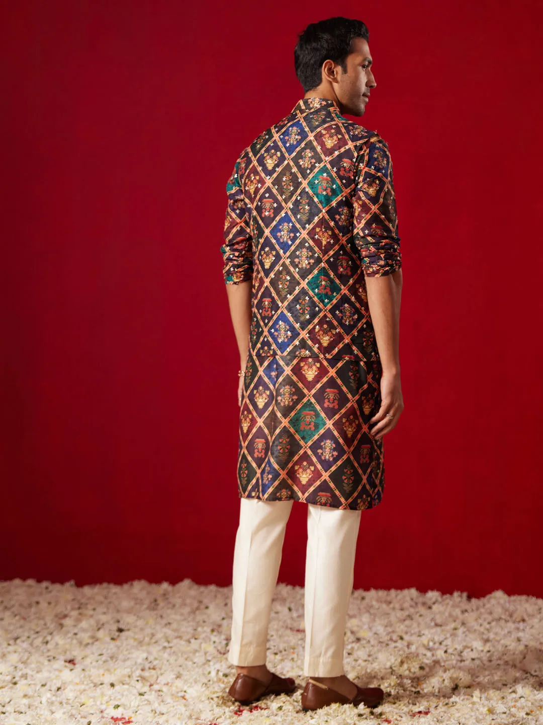 VASTRAMAY Navratri Special Sequined Jacket Kurta