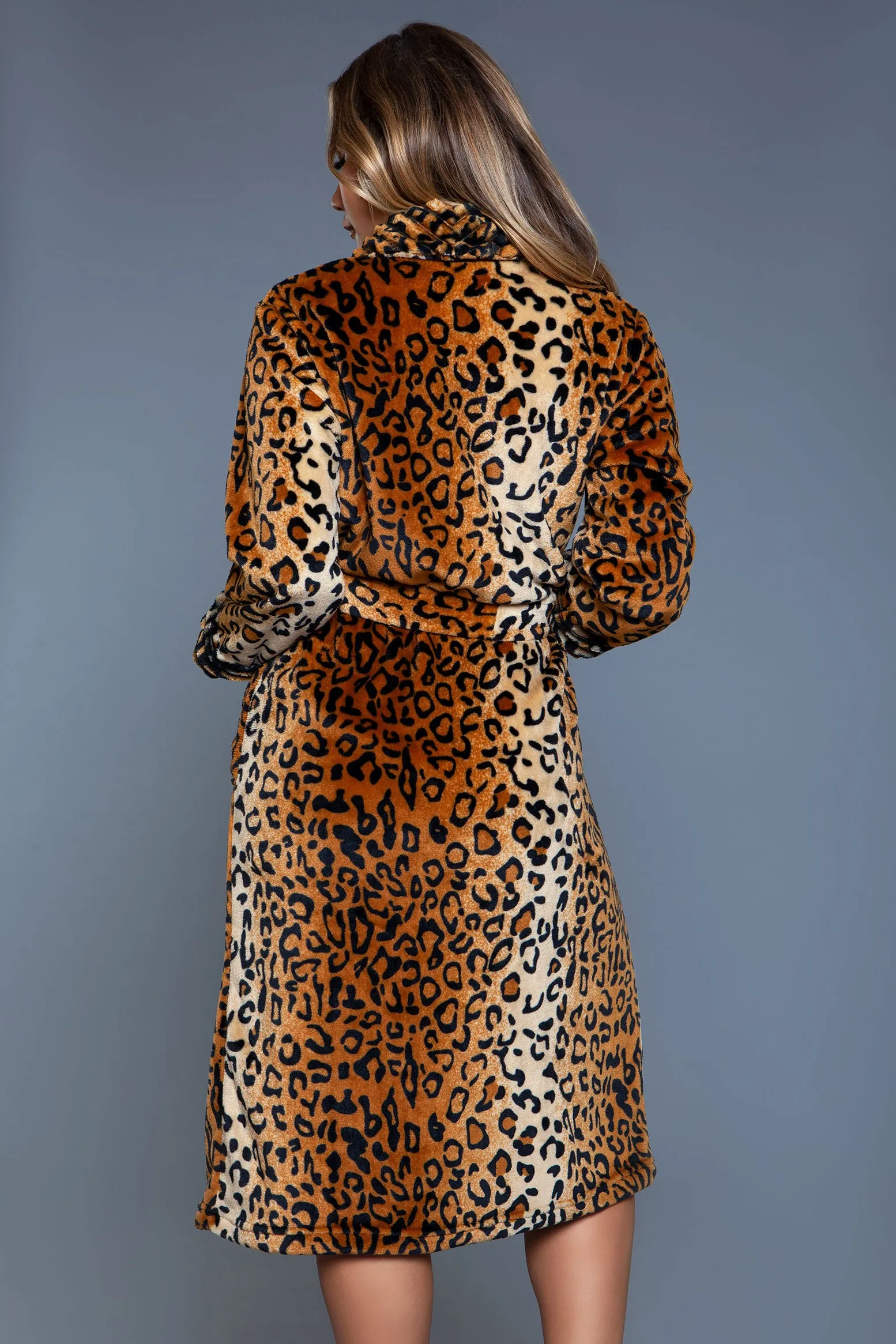 Wicked Leopard Plush Bathrobe