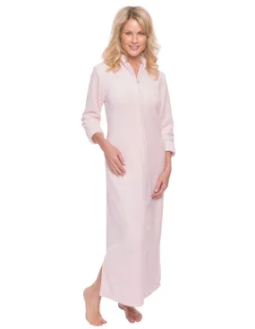 Women's Premium Coral Fleece Plush Caftan - Light Pink