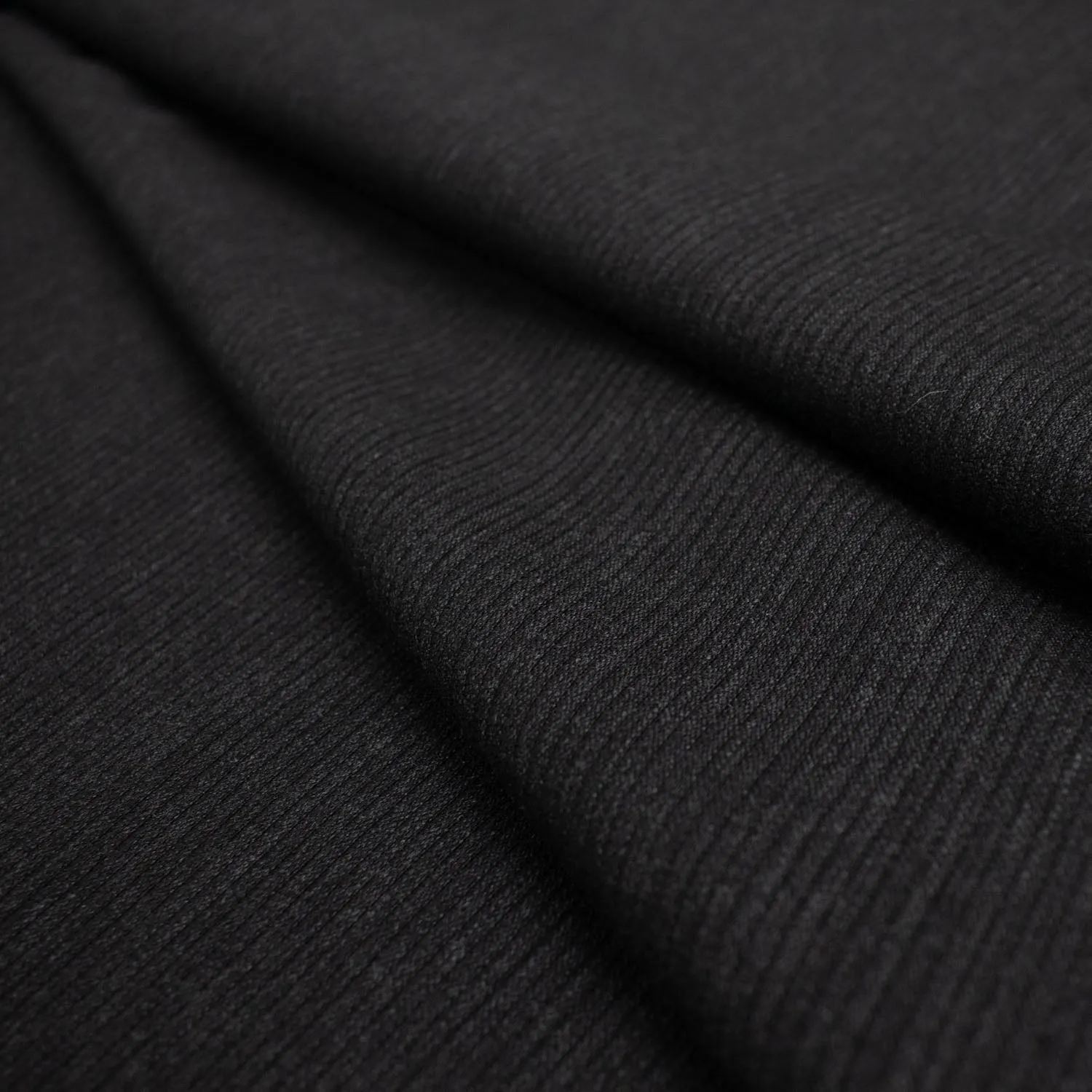 Wool Suiting Light Weight Design-40 Black Fine Pin-stripes