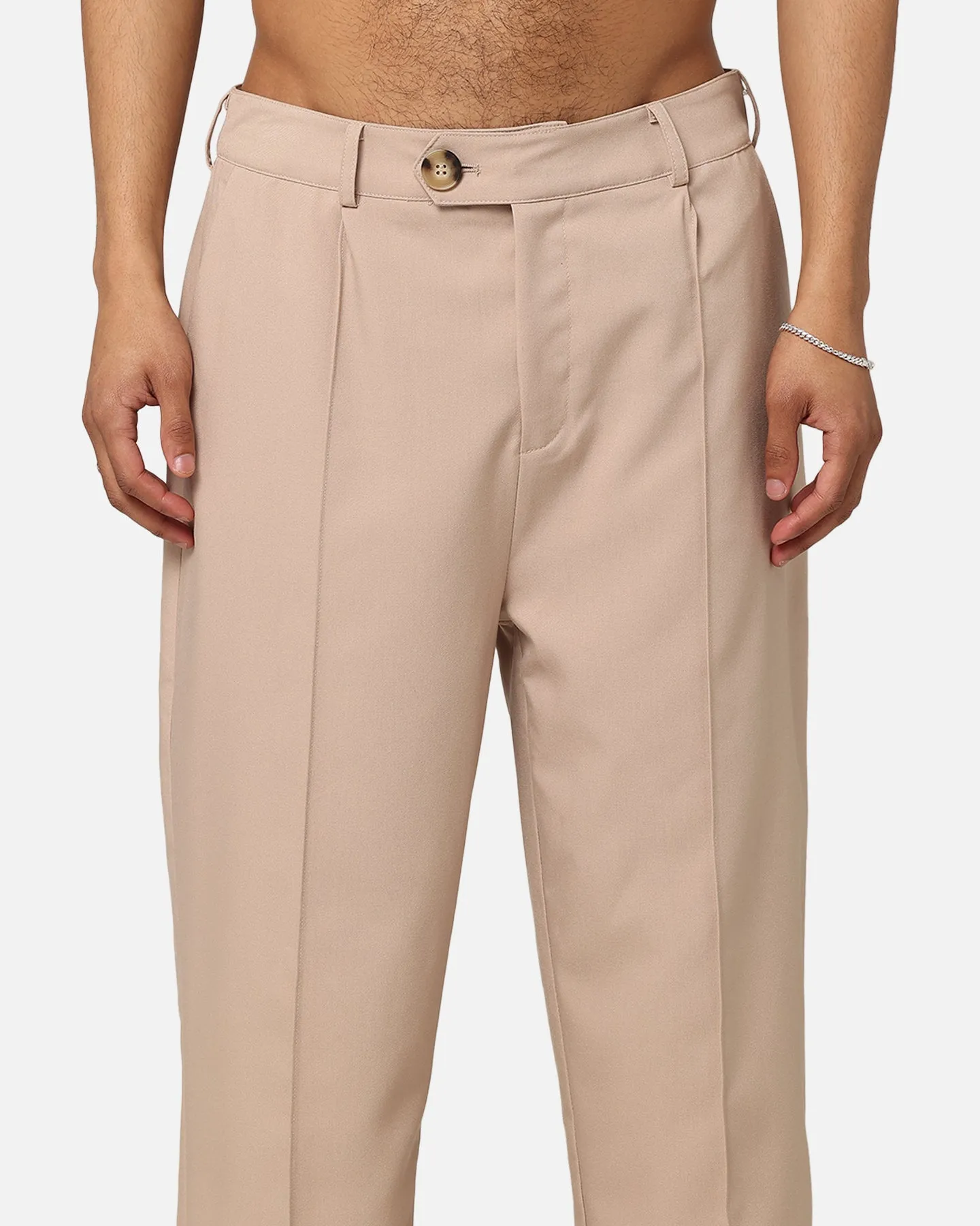 XXIII Creased Tailored Pants Tan