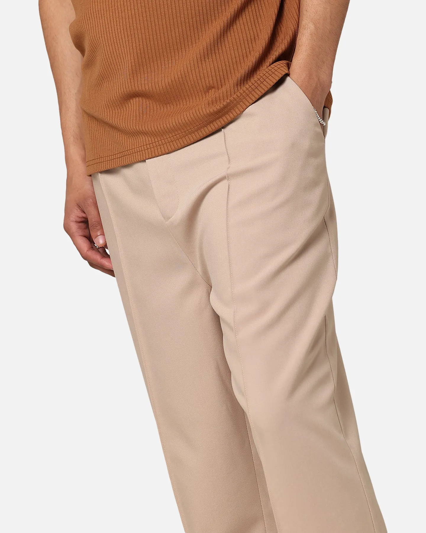 XXIII Creased Tailored Pants Tan